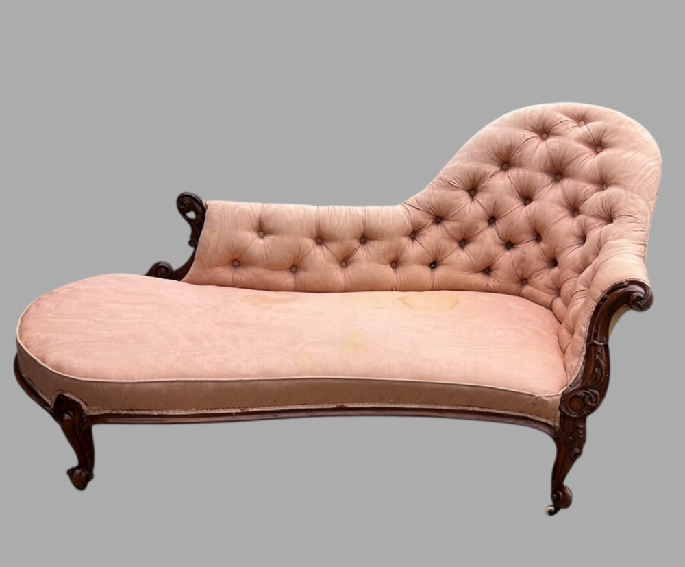 High Button Backed 19thc Chaise Longue