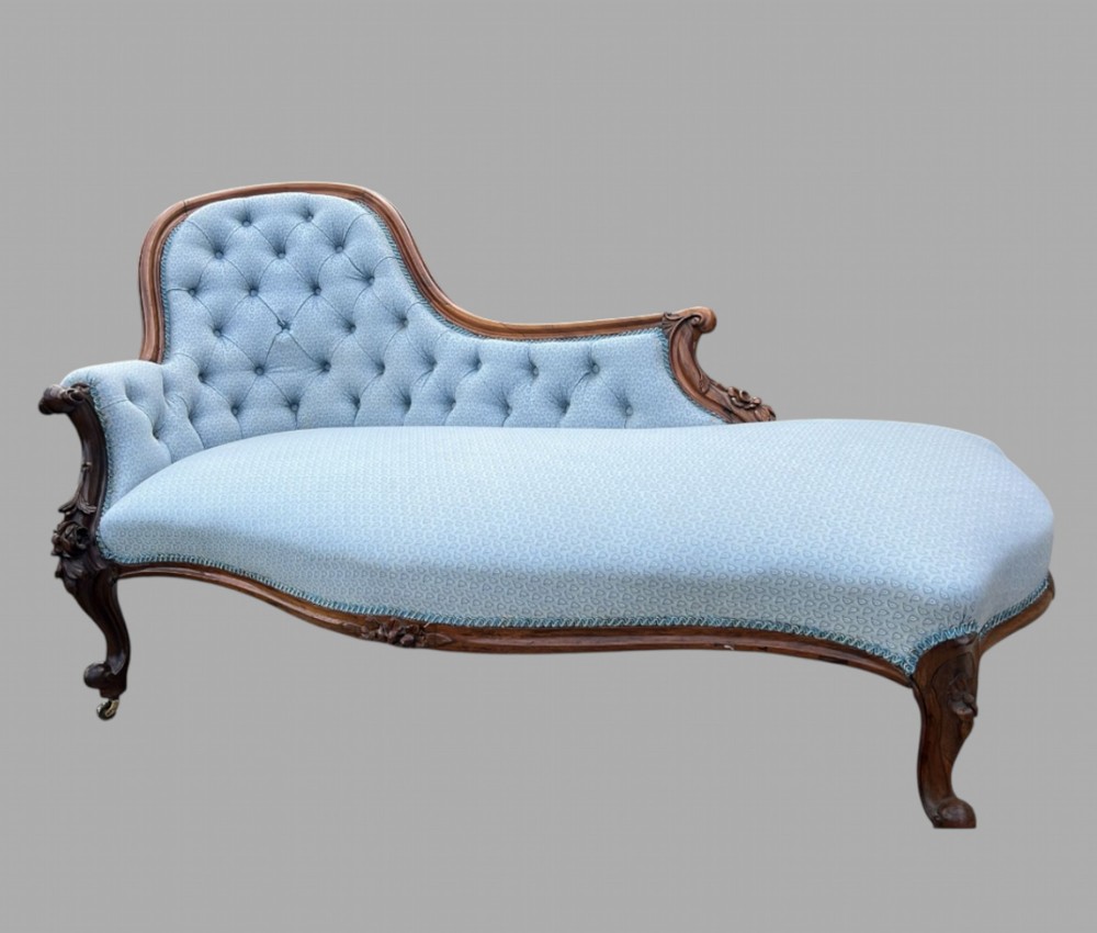 A 19thc Victorian Rosewood Chaise Longue