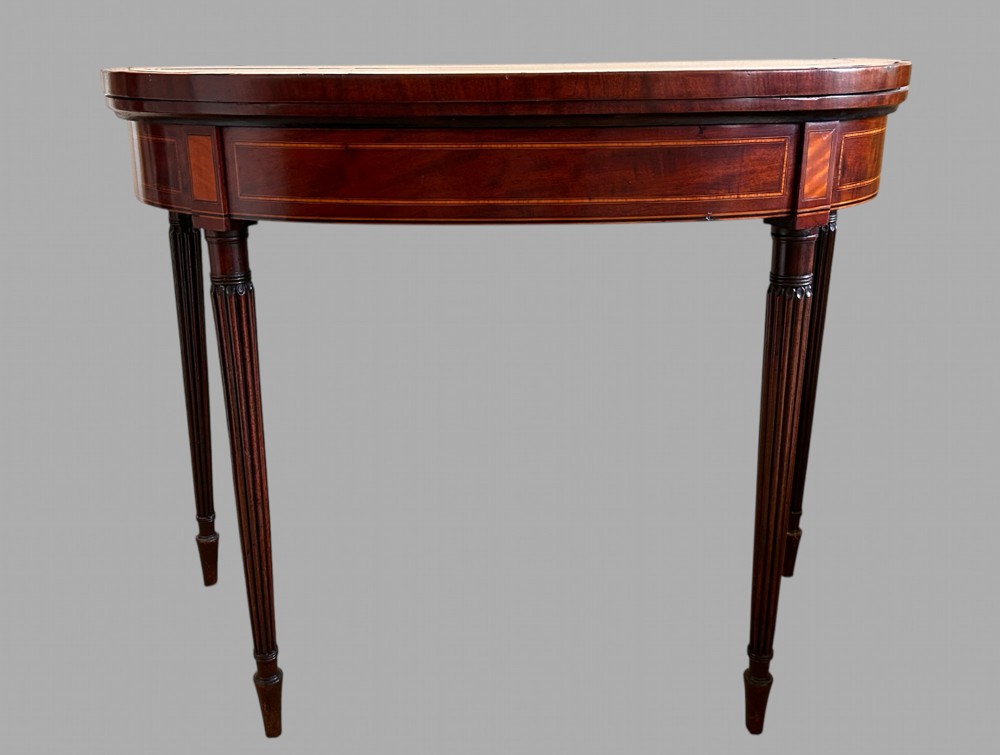 A George 111 Mahogany and Satinwood Crossbanded Card Table