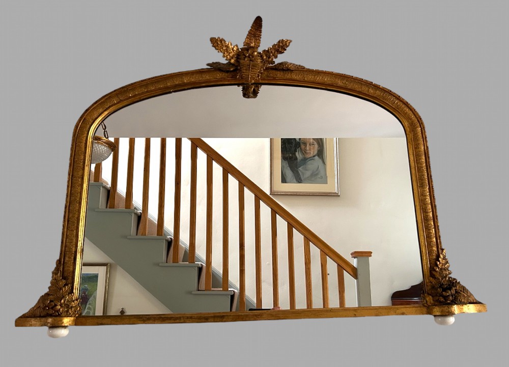 An Early Victorian Gilded Over Mantle Mirror