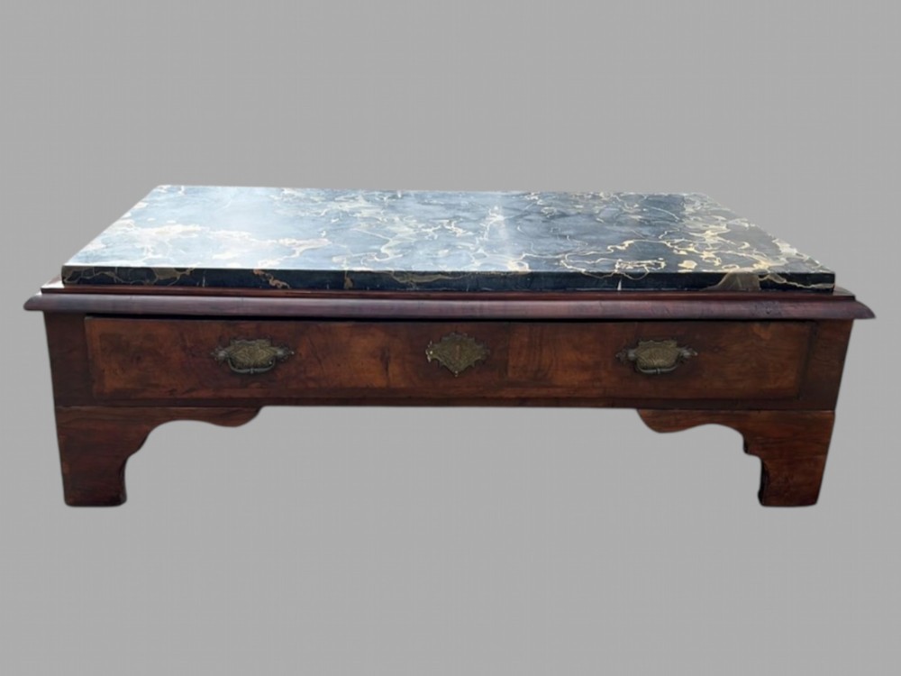 A Late 18thc Walnut and Marble Coffee Table