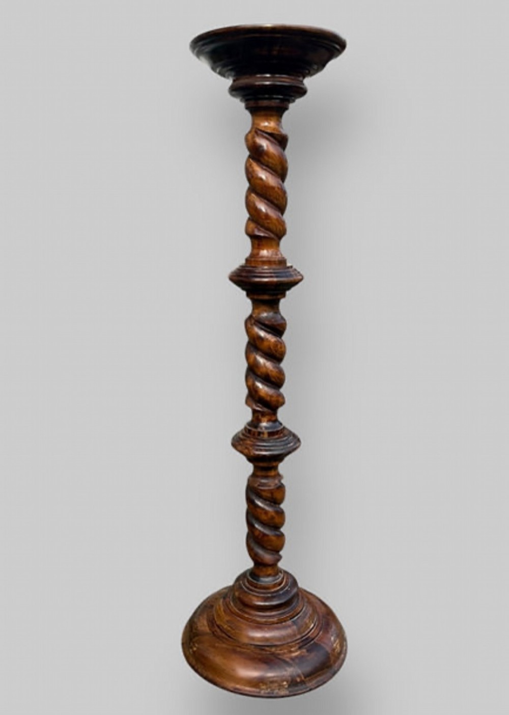 A Handsome C19th Barley Twist Fruitwood Plant Stand