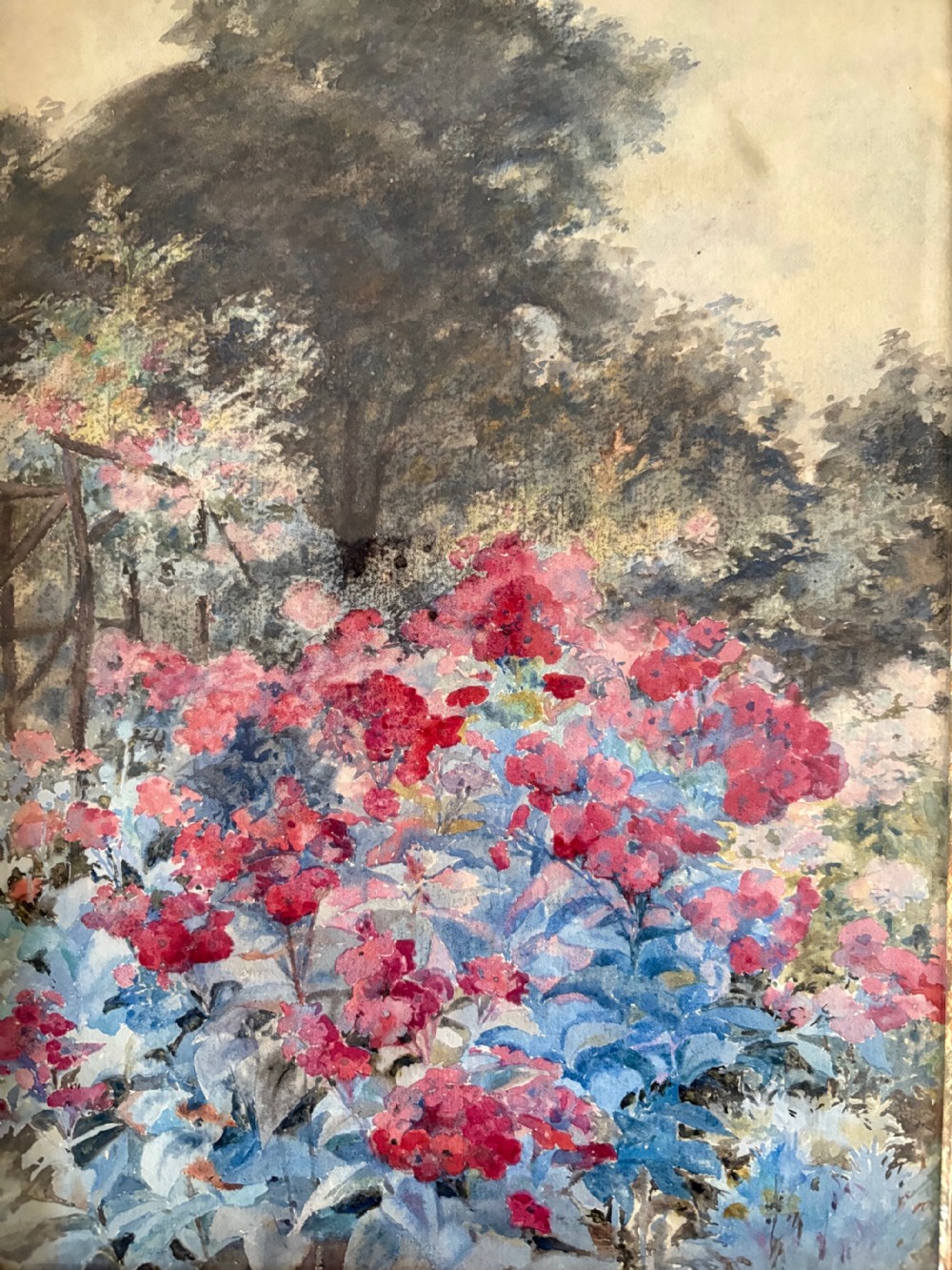 Decorative Mixed Media Floral Garden Scene, c.1930s–1950s View II