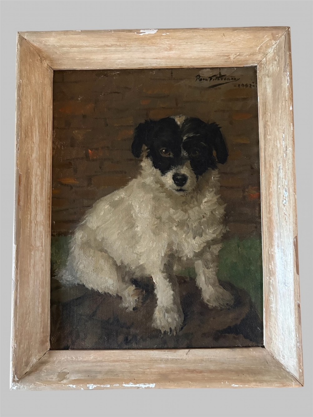 Paul Fitzgerald - Oil on Canvas - Portrait of a Terrier 1952