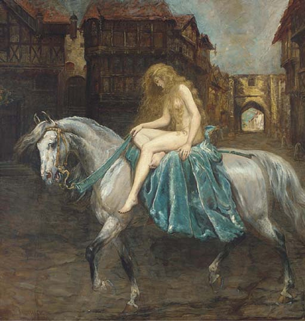 An antique oil painting on canvas depicting a child in a top hat and blue riding coat within a wooden frame featuring a gilt inner slip. View XII