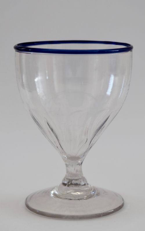 PANEL MOULDED RUMMER WITH APPLIED BLUE RIM C1800 - ADDITIONAL PHOTO 1