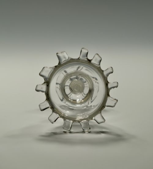 SMALL OPAQUE TWIST SWEETMEAT GLASS WITH 'DOGS TOOTH' BORDER ENGLISH C1765 - ADDITIONAL PHOTO 4