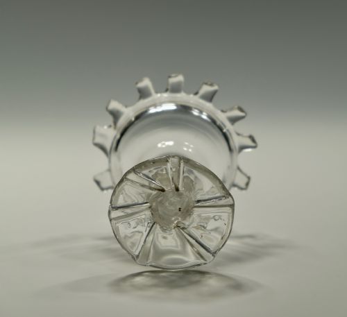 SMALL OPAQUE TWIST SWEETMEAT GLASS WITH 'DOGS TOOTH' BORDER ENGLISH C1765 - ADDITIONAL PHOTO 5
