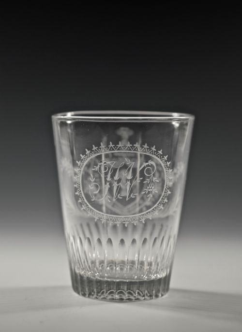 LARGE ENGRAVED HERALDIC TUMBLER ENGLISH C1790 - ADDITIONAL PHOTO 3