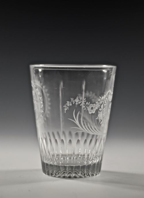 LARGE ENGRAVED HERALDIC TUMBLER ENGLISH C1790 - ADDITIONAL PHOTO 4