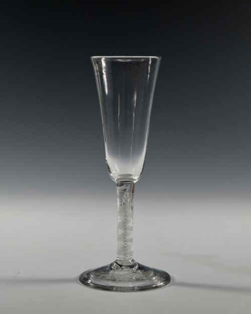 double series opaque twist ale glass english c1765 - CATEGORY: ANTIQUE GLASS - DATED 18TH CENTURY