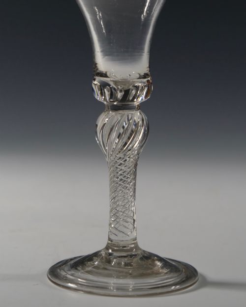 MULTI SPIRAL AIR TWIST WINE GLASS ENGLISH C1755 - ADDITIONAL PHOTO 3