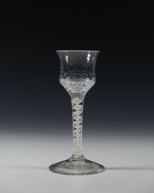 DOUBLE SERIES OPAQUE TWIST WINE GLASS ENGLISH C1765 - ADDITIONAL PHOTO 1