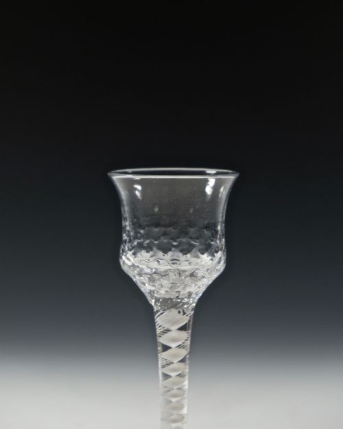 DOUBLE SERIES OPAQUE TWIST WINE GLASS ENGLISH C1765 - ADDITIONAL PHOTO 2