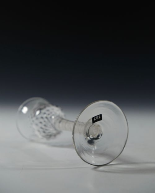 DOUBLE SERIES OPAQUE TWIST WINE GLASS ENGLISH C1765 - ADDITIONAL PHOTO 4
