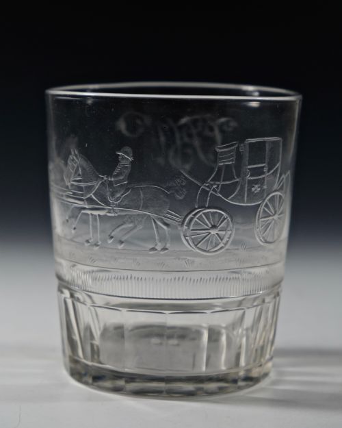 LARGE ENGRAVED COACHING TUMBLER ENGLISH C1820 - ADDITIONAL PHOTO 1