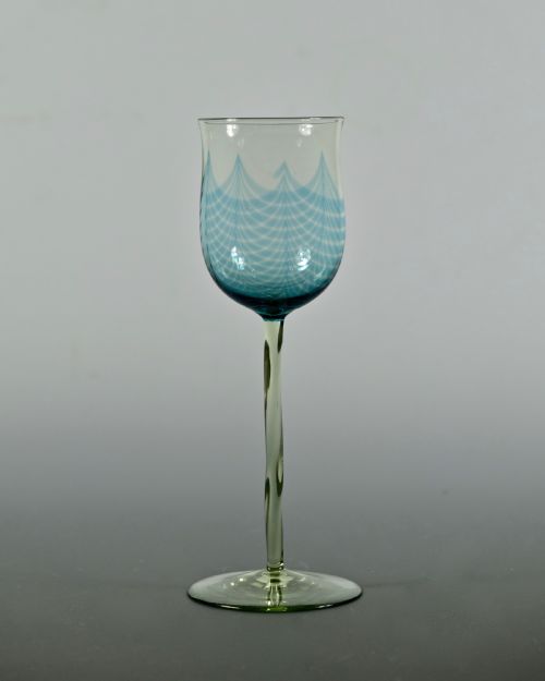 WINE GLASS WITH MELTED IN PULLED UP THREADS C1899 - ADDITIONAL PHOTO 1