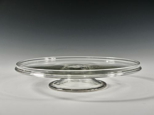 low tazza with folded foot english mid 18th century - CATEGORY: ANTIQUE GLASS - DATED 18TH CENTURY