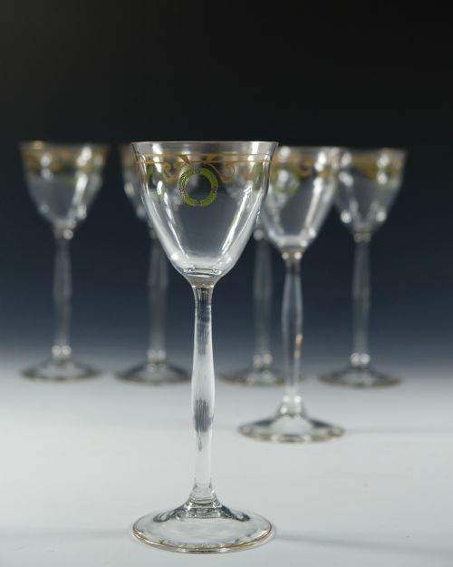 SET OF SIX THERESIENTHAL ENAMELLED WINE GLASSES C1905 - ADDITIONAL PHOTO 2