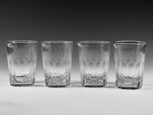 four single lipped mixing tumbler english c1890 - CATEGORY: ANTIQUE GLASS - DATED 19TH CENTURY