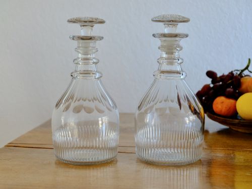 fine pair of classic decanters english c1830 - CATEGORY: ANTIQUE GLASS - DATED 19TH CENTURY