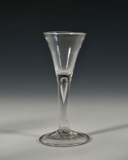 PLAIN STEM DRAWN TRUMPET WINE GLASS C1750 - ADDITIONAL PHOTO 1