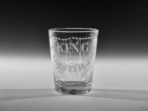 tumbler engraved king constitution 1795 - CATEGORY: ANTIQUE GLASS - DATED 18TH CENTURY