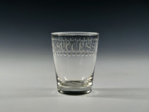 tumbler engraved success to the mines english c1810 - CATEGORY: ANTIQUE GLASS - DATED GEORGIAN