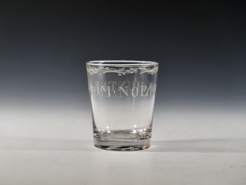 fox hunting tumbler c1800 - CATEGORY: ANTIQUE GLASS - DATED GEORGIAN