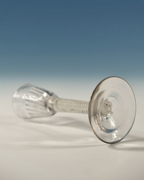 DOUBLE SERIES OPAQUE TWIST CORDIAL GLASS ENGLISH C1765 - ADDITIONAL PHOTO 2