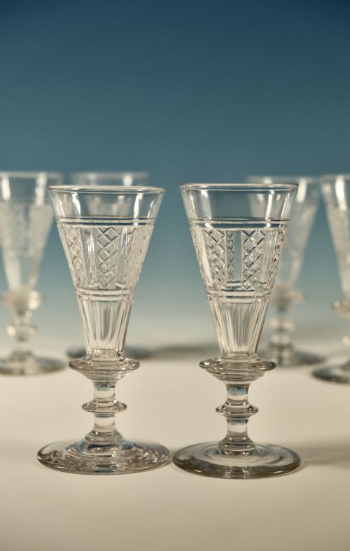FINE SET OF 6 WINE FLUTES ENGLISH C1810 - ADDITIONAL PHOTO 2