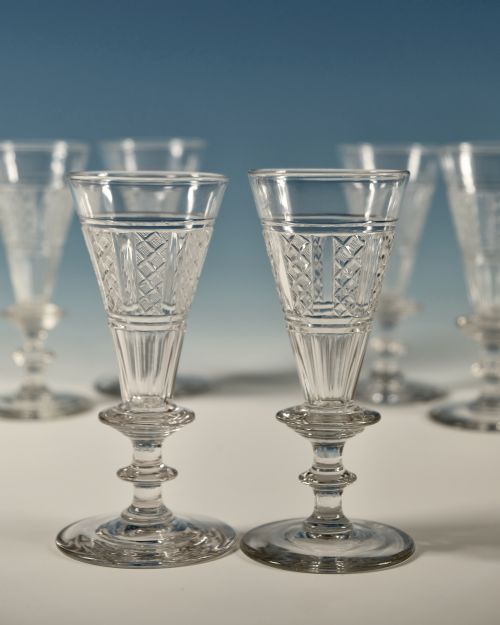 FINE SET OF 6 WINE FLUTES ENGLISH C1810 - ADDITIONAL PHOTO 3