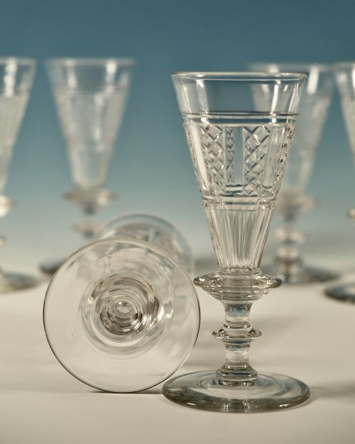 FINE SET OF 6 WINE FLUTES ENGLISH C1810 - ADDITIONAL PHOTO 4
