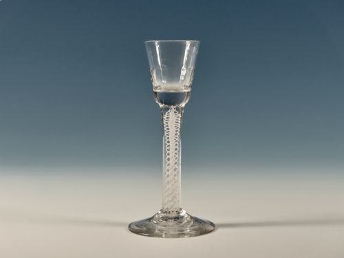 double series opaque twist cordial glass c1765 - CATEGORY: ANTIQUE GLASS - DATED 18TH CENTURY