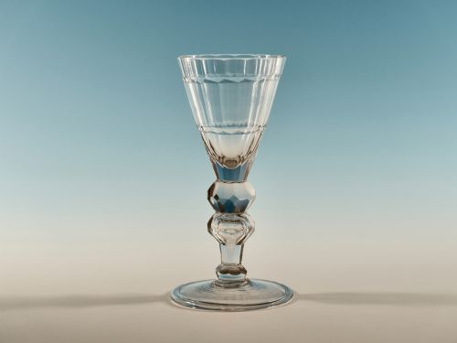 facet cut wine glass german c1770 - CATEGORY: ANTIQUE GLASS - DATED 18TH CENTURY