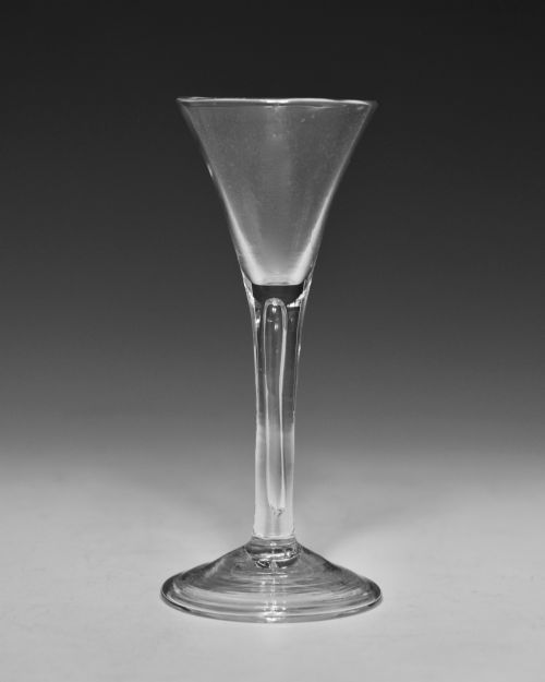 PLAIN STEM DRAWN TRUMPET WINE GLASS C1760 - ADDITIONAL PHOTO 1