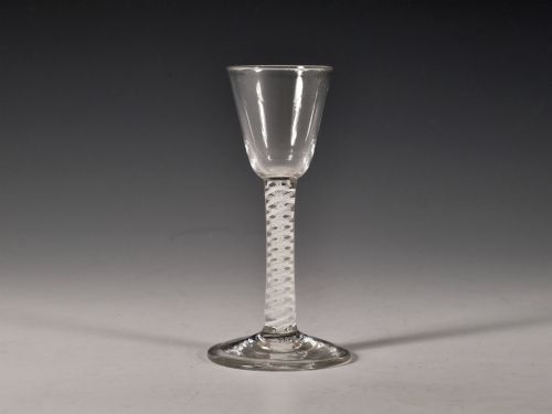 wine glass opaque twist english c1765 - CATEGORY: ANTIQUE GLASS - DATED 18TH CENTURY
