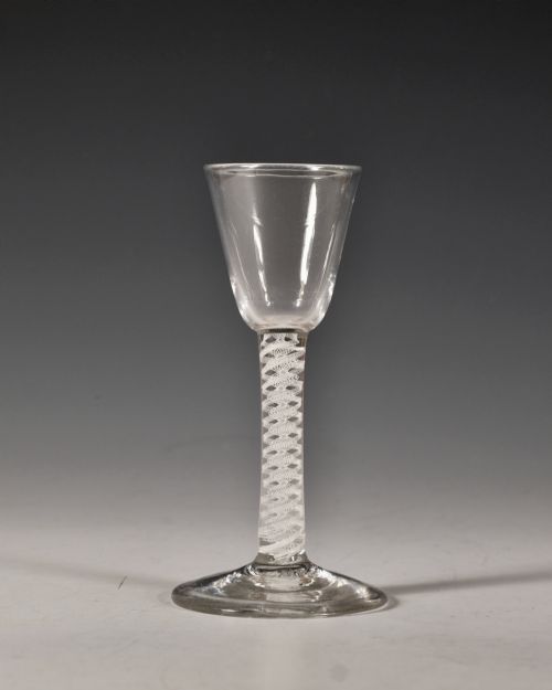 WINE GLASS OPAQUE TWIST ENGLISH C1765 - ADDITIONAL PHOTO 1
