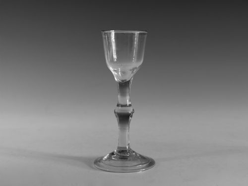 antique wine glass balustroid english c1750 - CATEGORY: ANTIQUE GLASS - DATED 18TH CENTURY
