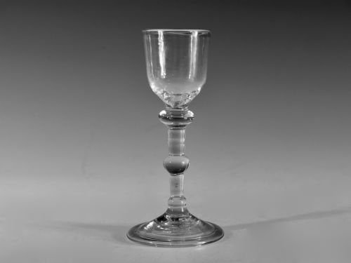 antique wine glass balustroid english c1750 - CATEGORY: ANTIQUE GLASS - DATED 18TH CENTURY