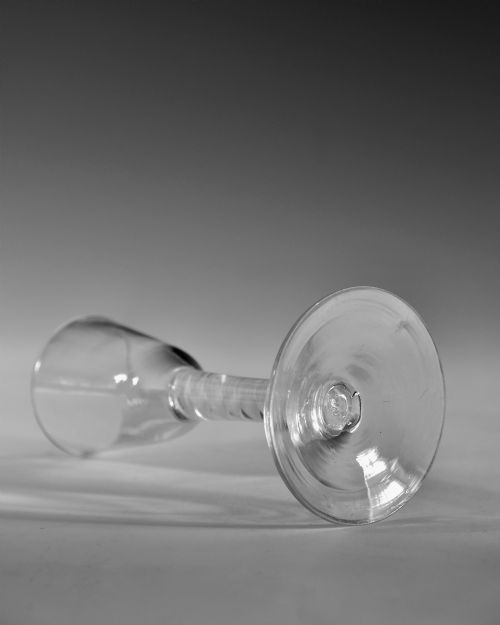 ANTIQUE WINE GLASS OPAQUE TWIST ENGLISH C1765 - ADDITIONAL PHOTO 2