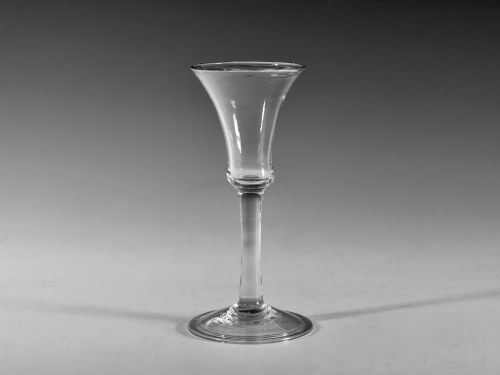 antique wine glass plain stem english c1760 - CATEGORY: ANTIQUE GLASS - DATED 18TH CENTURY