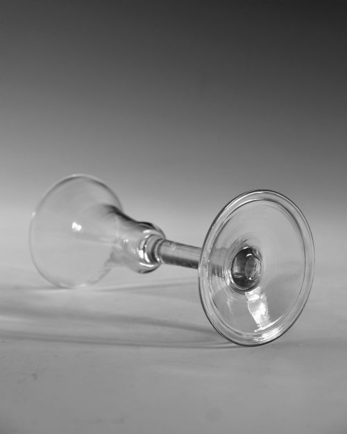 ANTIQUE WINE GLASS PLAIN STEM ENGLISH C1760 - ADDITIONAL PHOTO 2