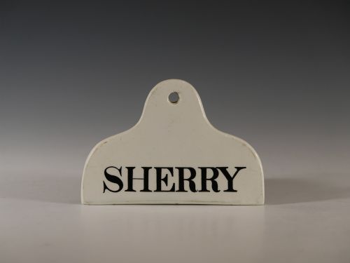bin label sherry early 19th century - CATEGORY: ANTIQUE CERAMICS - DATED 19TH CENTURY
