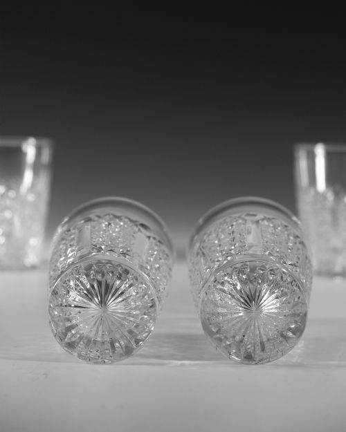 ANTIQUE CUT GLASS TUMBLERS SET OF FIVE ENGLISH C1890 - ADDITIONAL PHOTO 5