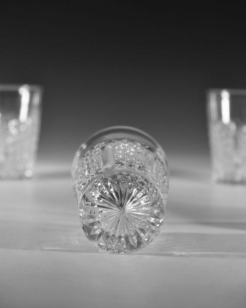 ANTIQUE CUT GLASS TUMBLERS SET OF FIVE ENGLISH C1890 - ADDITIONAL PHOTO 6