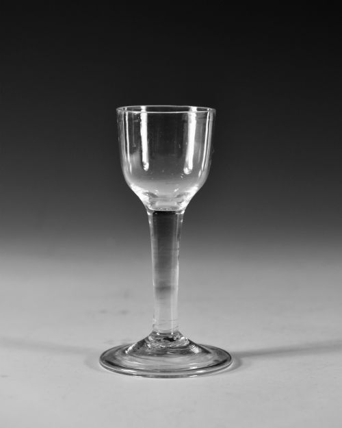 ANTIQUE WINE GLASS PLAIN STEM ENGLISH C1760 - ADDITIONAL PHOTO 1