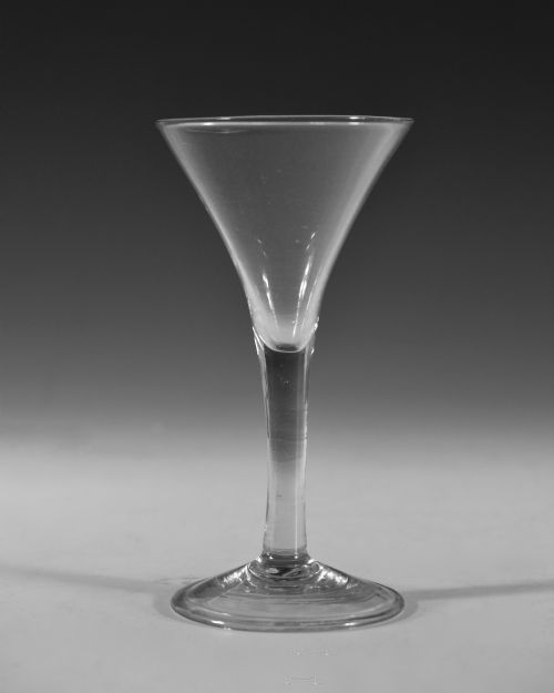 ANTIQUE WINE GLASS PLAIN STEM ENGLISH C1760 - ADDITIONAL PHOTO 1