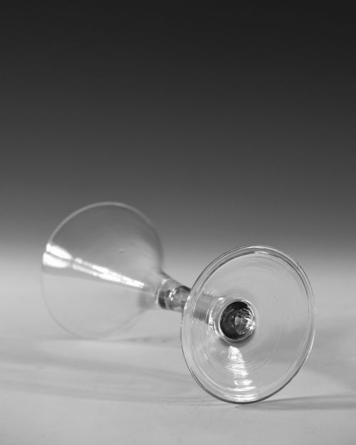 ANTIQUE WINE GLASS PLAIN STEM ENGLISH C1760 - ADDITIONAL PHOTO 2