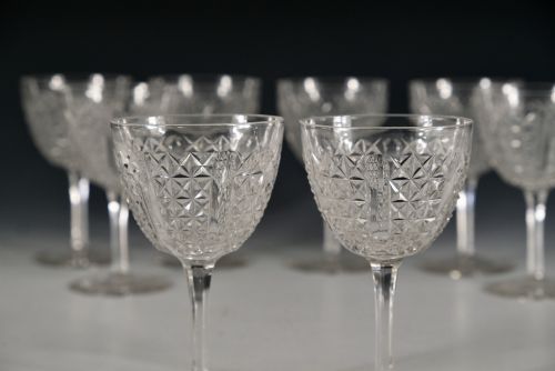 ANTIQUE WINE GLASSES SET OF EIGHT ENGLISH C1880 - ADDITIONAL PHOTO 5